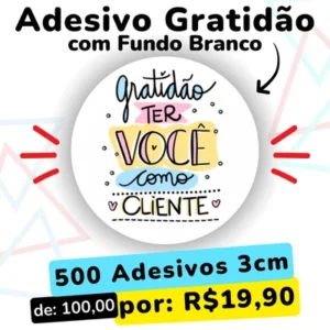 Adesivo Gratidão (Branco)