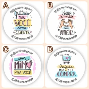 Adesivos Editáveis (Coloque seu Instagram e WhatsApp)