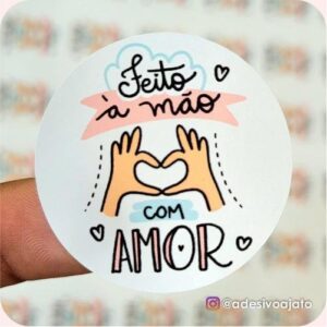 Adesivo Feito à Mão Com Amor