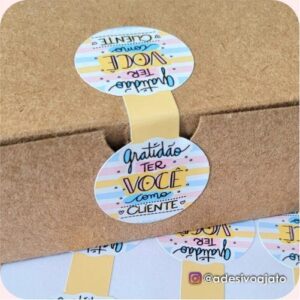 Lacre Gratidão Ter Você Como Cliente (Colorido)